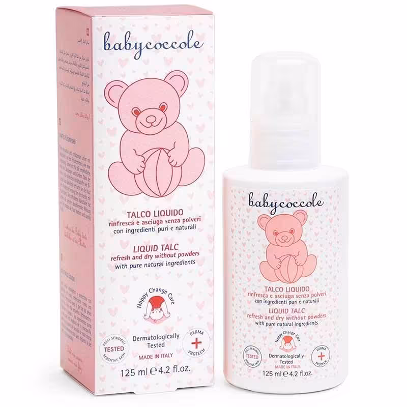 پودر مایع بچه تالک بی‌بی کوکول ظرفیت 125 میل کرم تالک بیبی کوکول