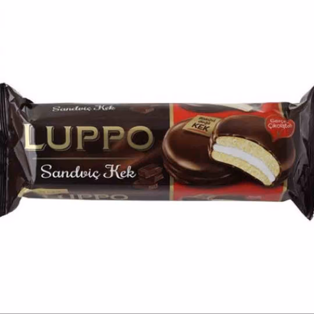 کیک اسفنجی با روکش شکلاتی و مغز مارشمالو لوپو 8 عددی Luppo