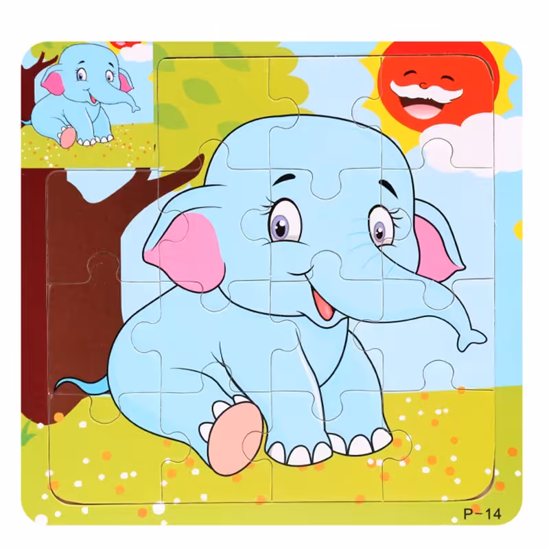 پازل چوبی کودک مدل فیل کد 44P14