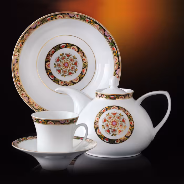 سرویس چینی زرین طرح گلدن گاردن 108 پارچه