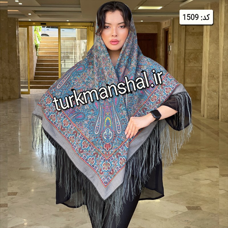 روسری ترکمن ابریشمی (ایتالیایی) کد 1509