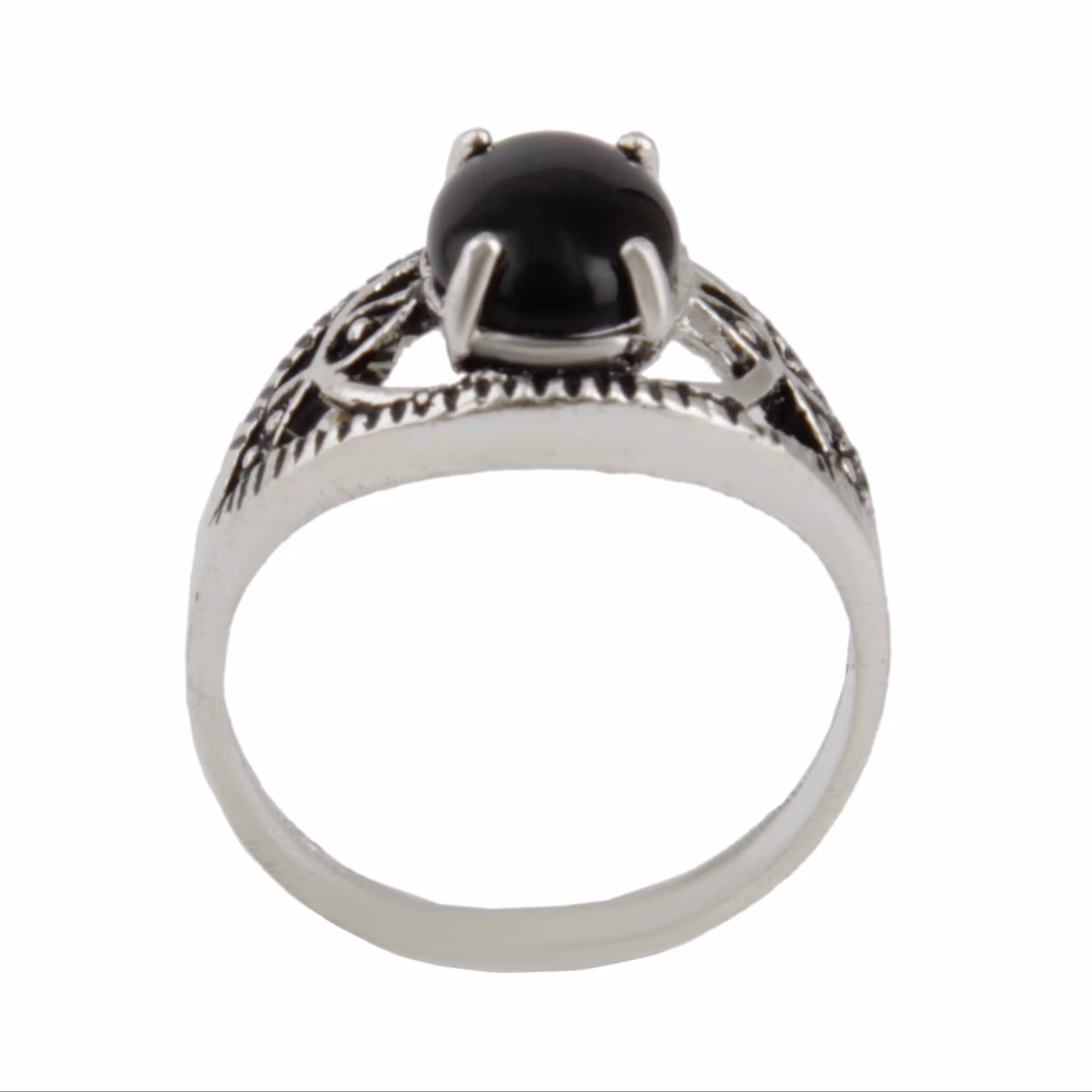 انگشتر نقره مردانه بازرگانی میلادی مدل سنگ عقیق مشکی رکاب سیلندری کد AM2884