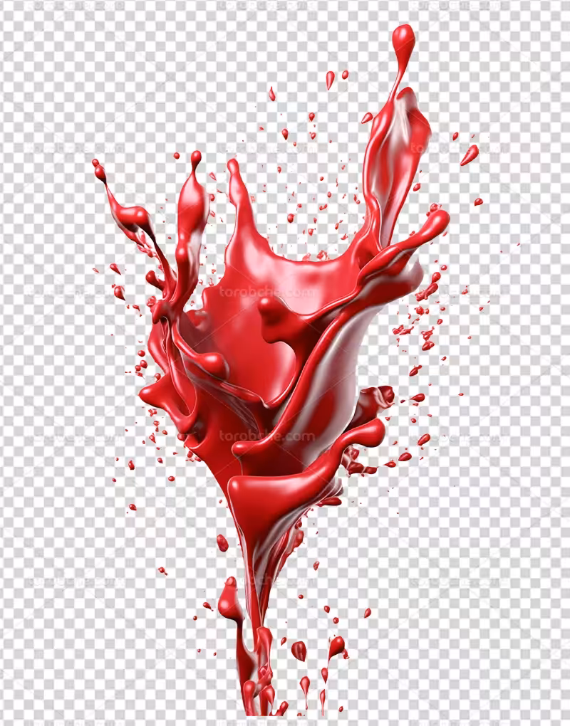 عکس اسپلش رنگ قرمز PNG | گرافیک با طعم تربچه