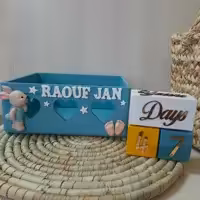 ست چوبی باکس نظم دهنده وسایل و گاهشمار 