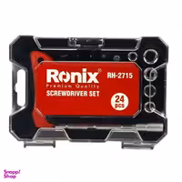 مجموعه 24 عددی پیچ گوشتی جغجغه ای و سری بکس رونیکس مدل RON-2715