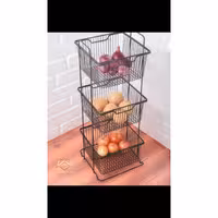 جا سیب و پیاز سه طبقه مشکی مدل مانا 