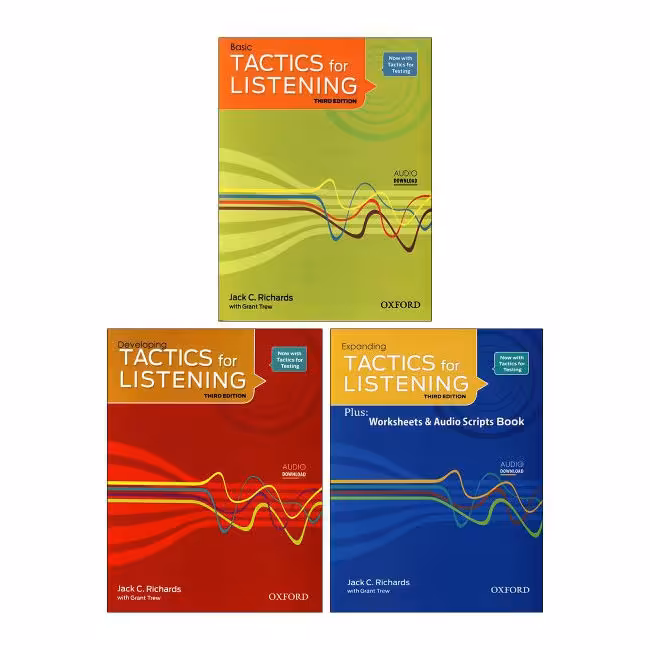  کتاب Tactics for listening اثر Jack C.Richards and Grant Trew انتشارات زبان مهر 3 جلدی 