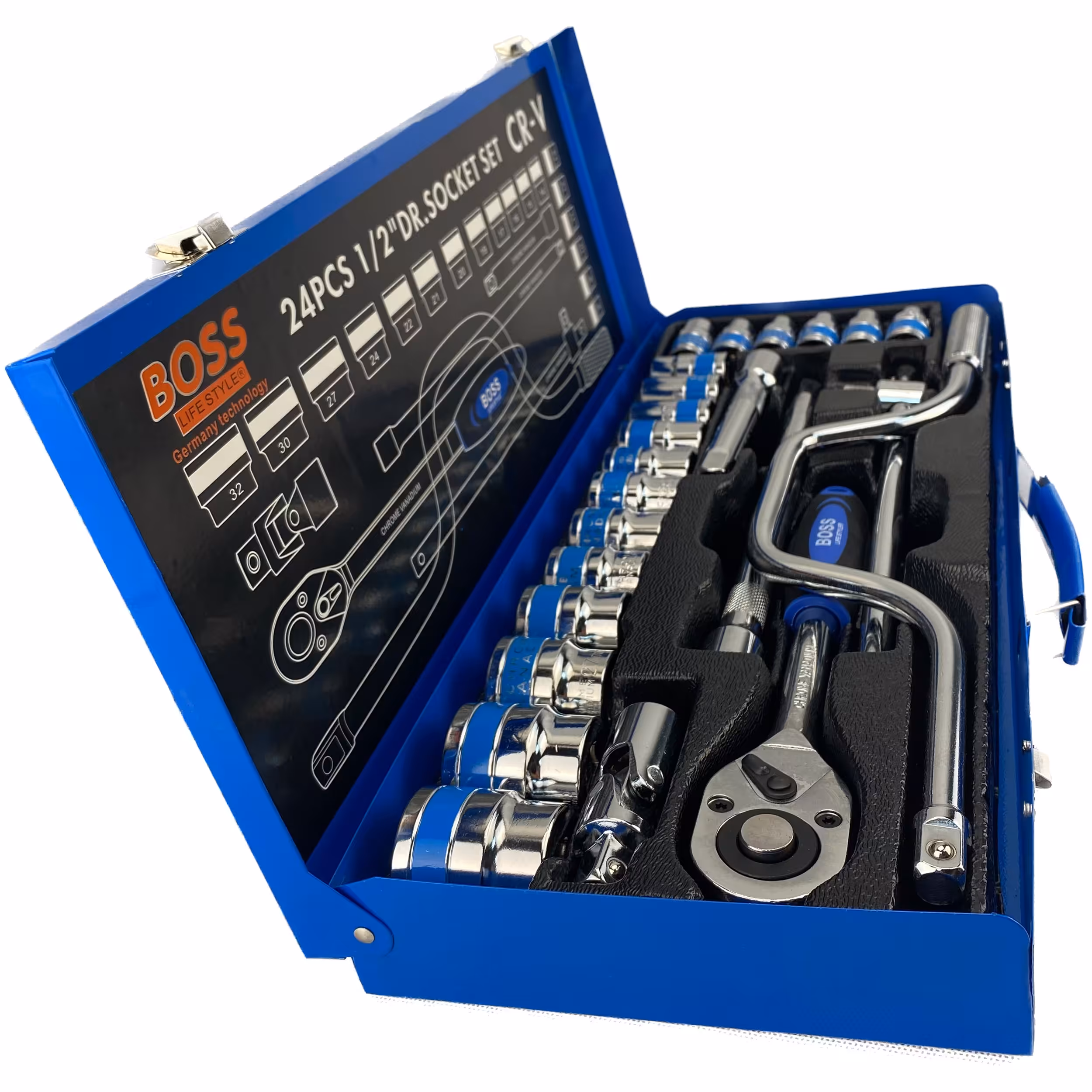  جعبه بکس 24 پارچه باس جنس کروم وانادیوم(با کیف فلزی) مدل 24Pcs