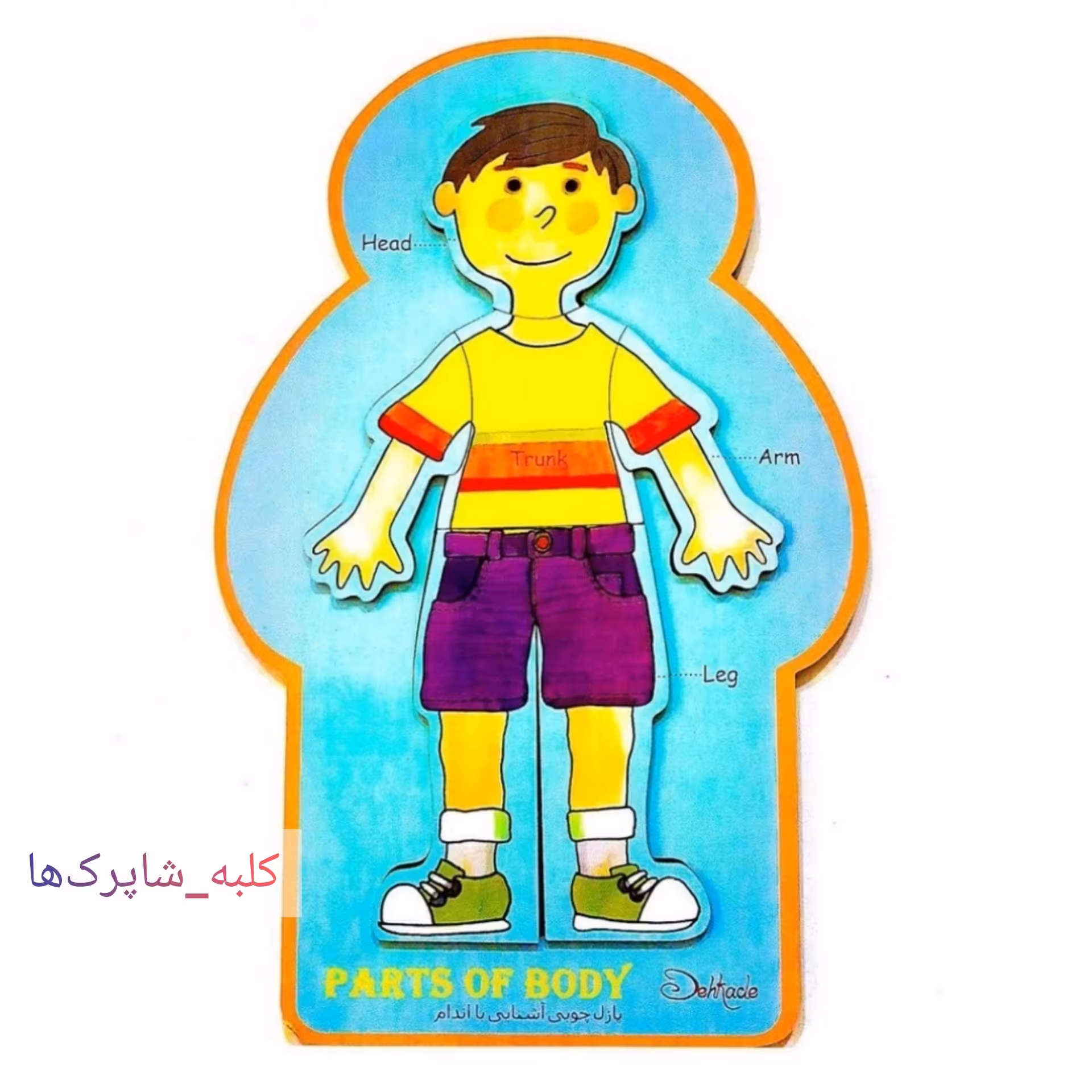 اسباب بازی پازل اشکال چوبی آشنایی با اندام کد محصول 189