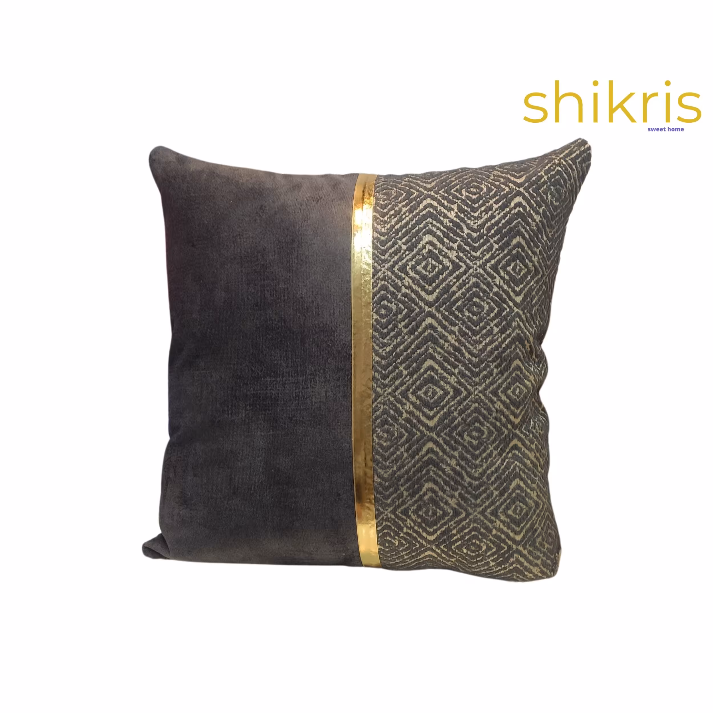 کوسن مخمل 40 در 40 طوسی تیره