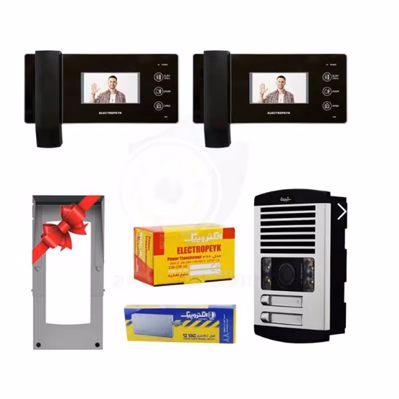 پکیج آیفون تصویری 2 واحدی الکتروپیک 1096 مشکی