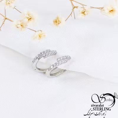 گوشواره نقره 925 عیار با نگین اتمی کد 10978