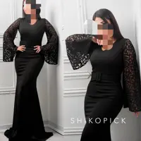 پیراهن مجلسی ساینا کد1ماکسی باکمربند
