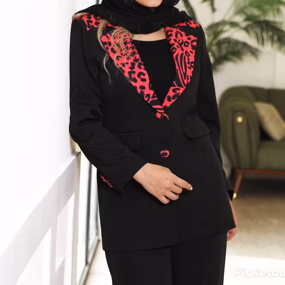 ست کت شلوار مازراتی یقه خرجکار مناسب سایز 38تا46