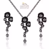 نیم ست گل و مروارید SET067B0