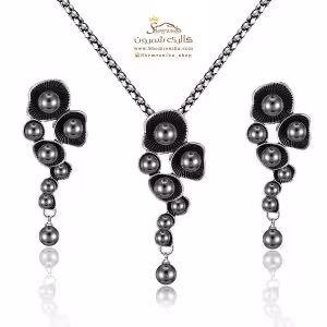 نیم ست گل و مروارید SET067B0