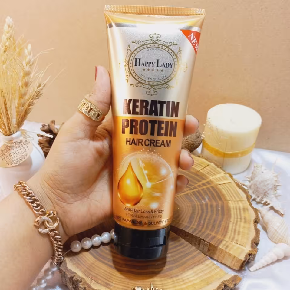 کرم مو پروتین و کراتین 5 کاره هپی لیدی حجم 300 میلی لیتر