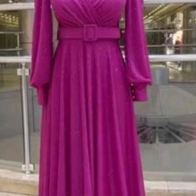 پیراهن مهمانی زنانه شنی مدل ماکسی بلند شاین مجلسی