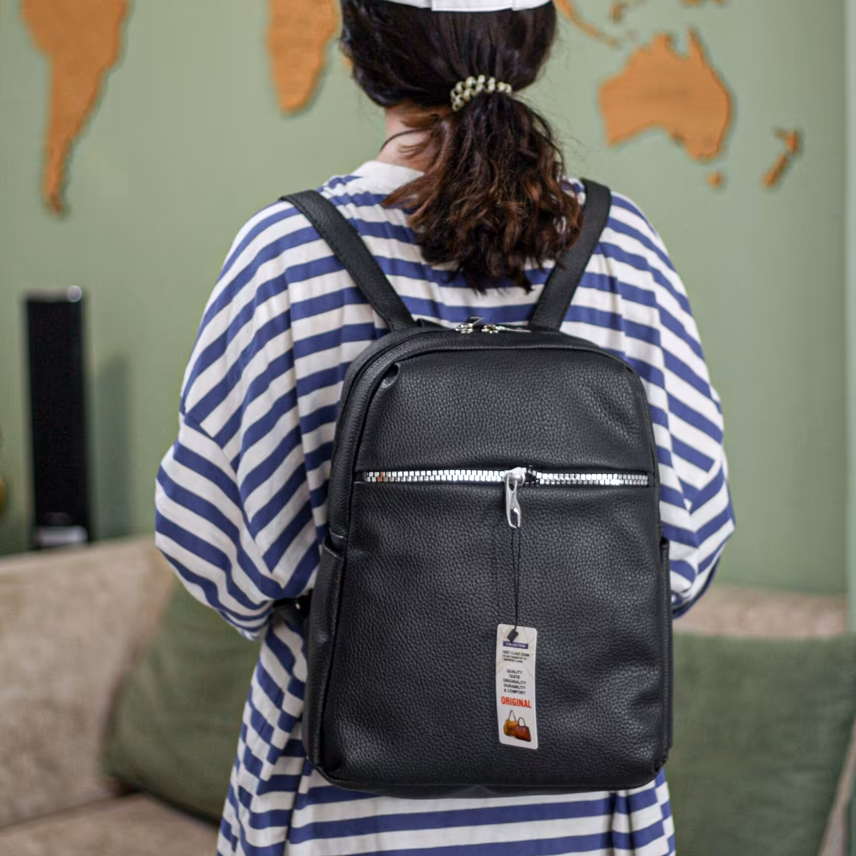 کوله مشکی دخترانه زنانه جادار جنس محکم