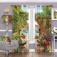 پرده پذیرایی دو قواره طرح منظره کد S5781