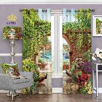 پرده پذیرایی دو قواره طرح منظره کد S5781