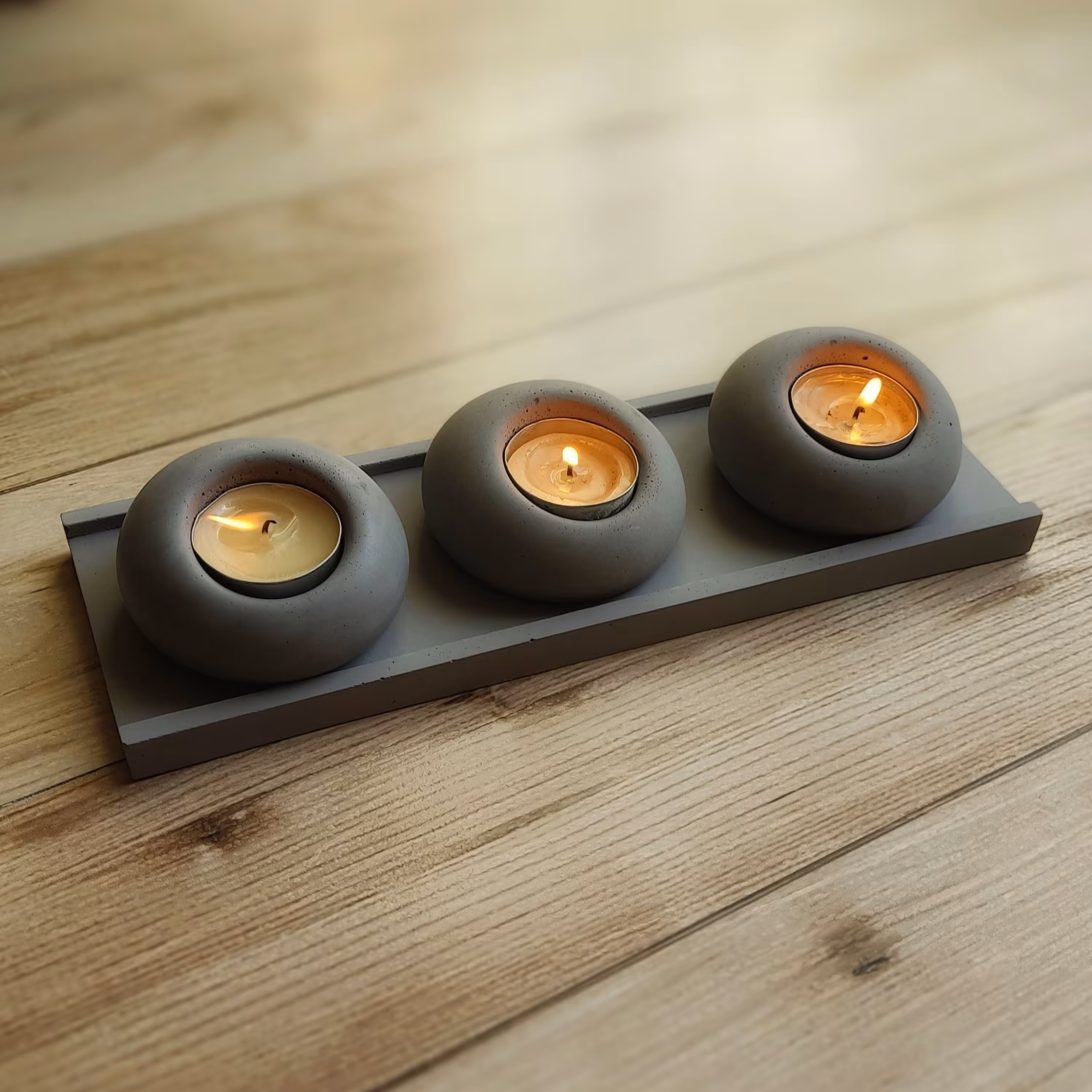 ست 4 تکه جاشمعی بتنی 