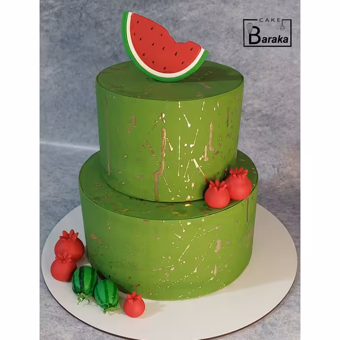 ماکت کیک  فوندانت دوطبقه یلدایی