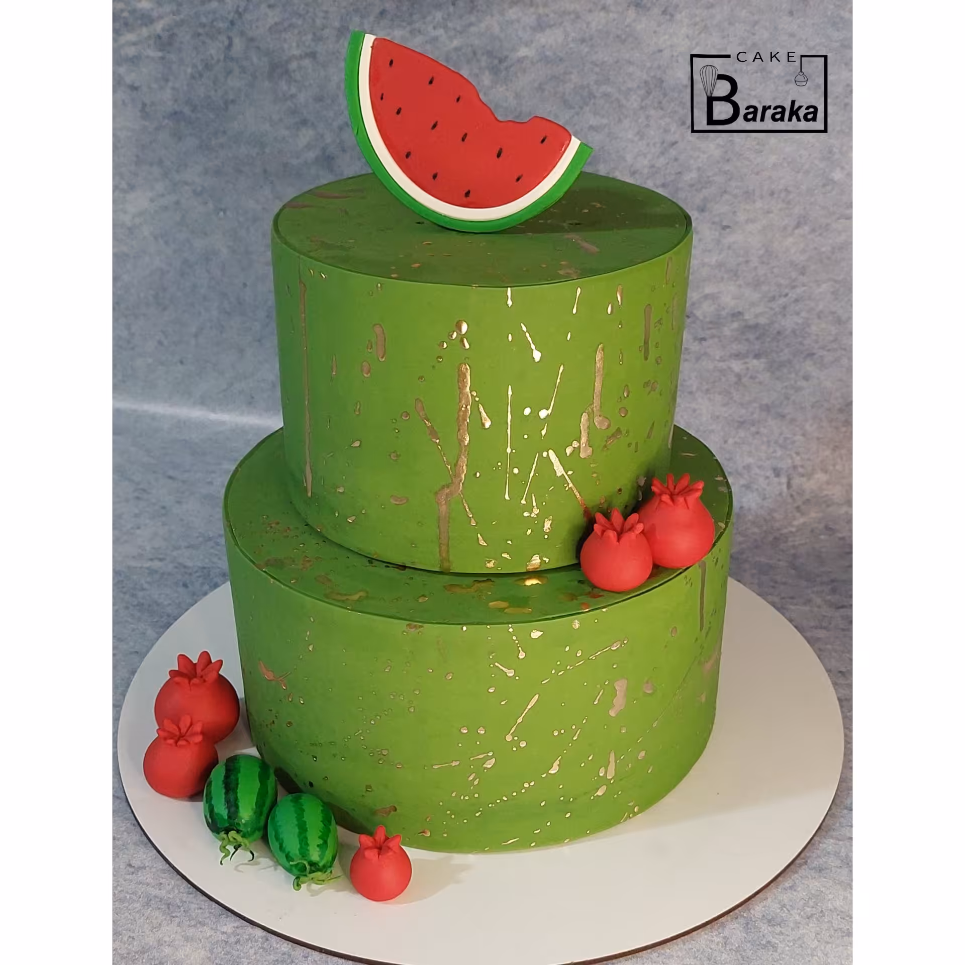 ماکت کیک  فوندانت دوطبقه یلدایی