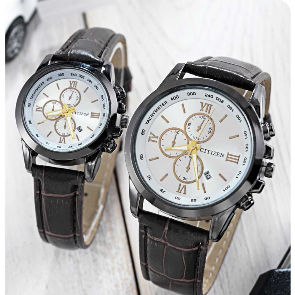 ست ساعت مچی سیتیزن CITIZEN طرح 3 موتوره مدل 1358 دارای جعبه و باطری اضافه