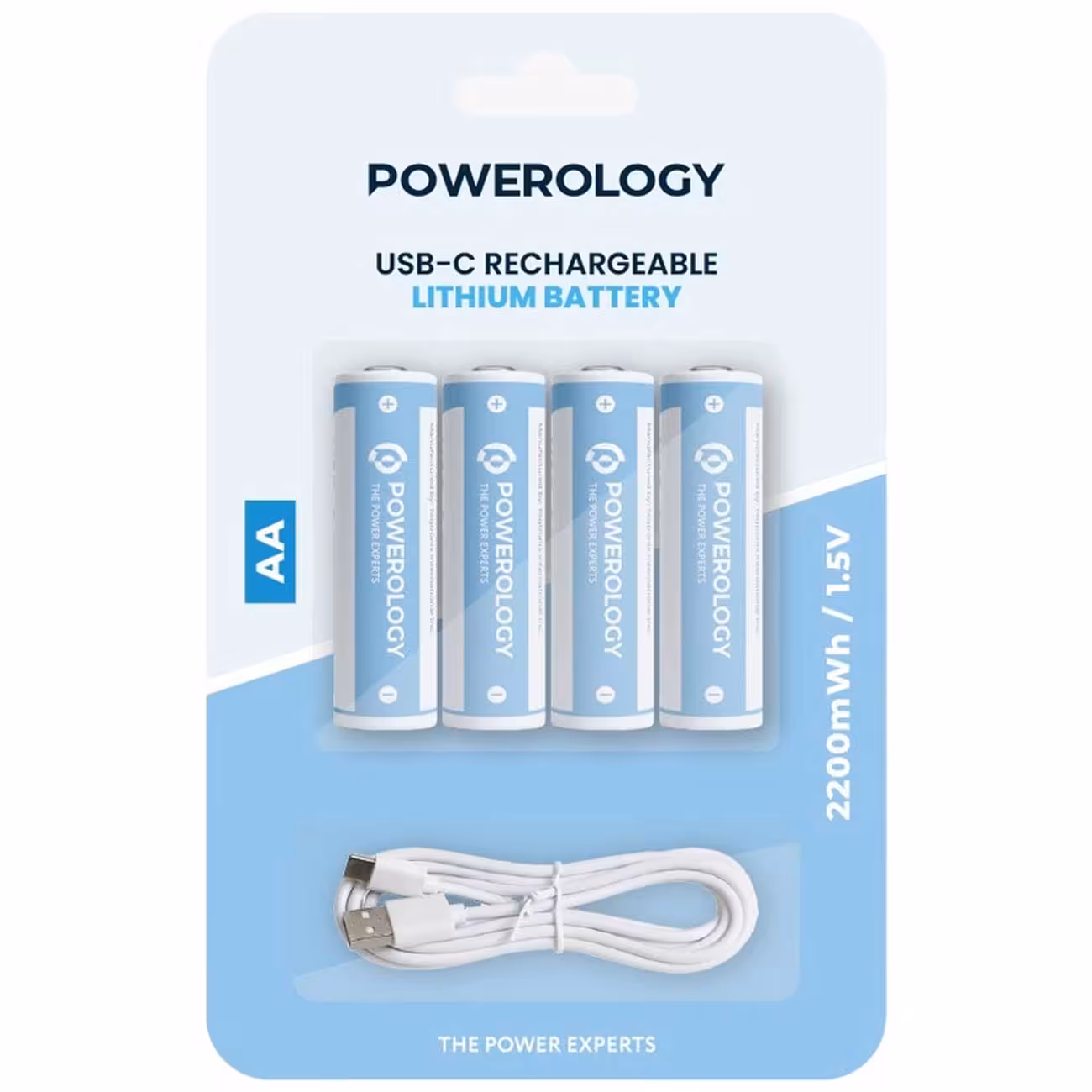 باتری قلمی قابل شارژ 2200 میلی آمپر ساعت لیتیوم یون پاورولوژی PAAV2RBT