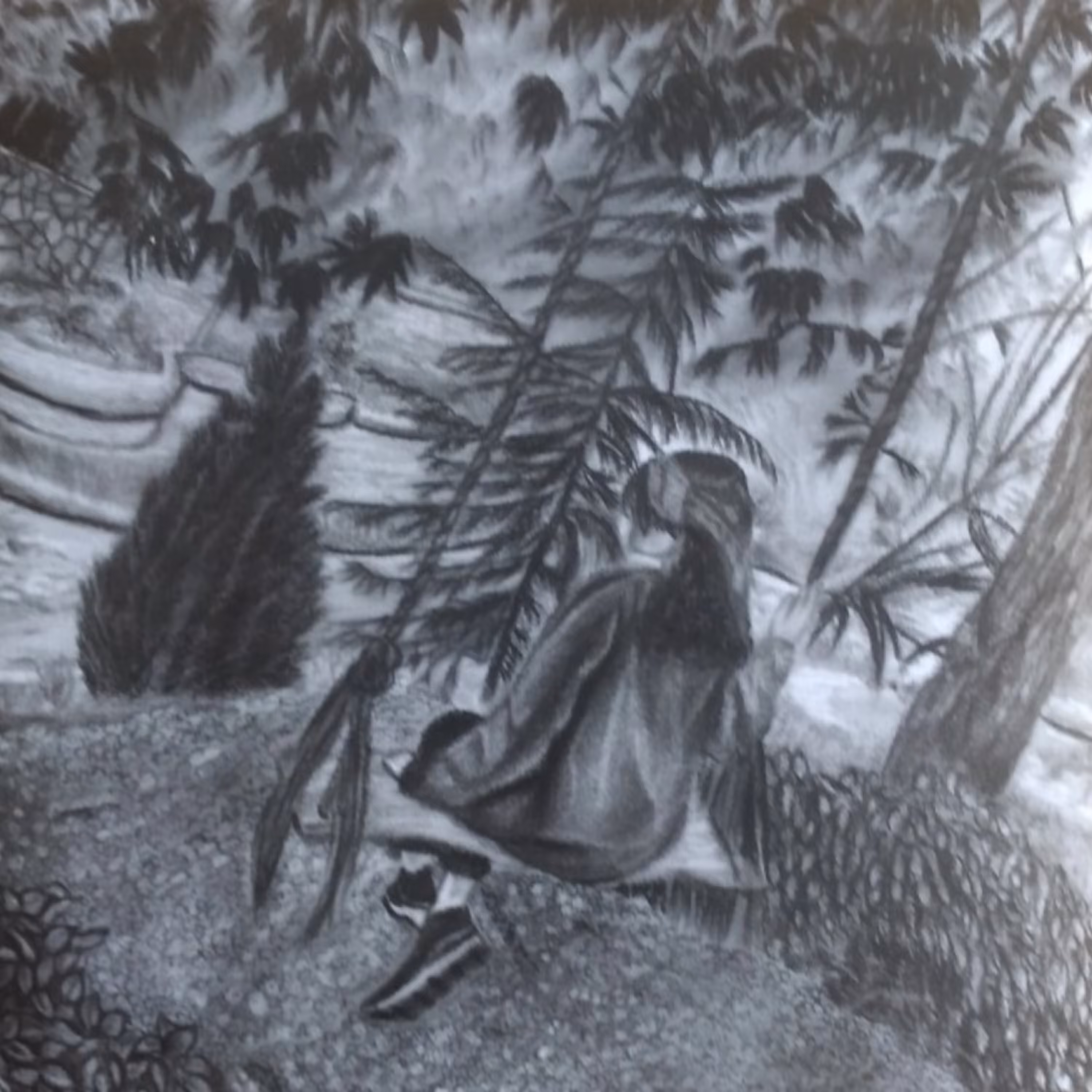 سفارش نقاشی سیاه قلم ابعاد 30 در 30