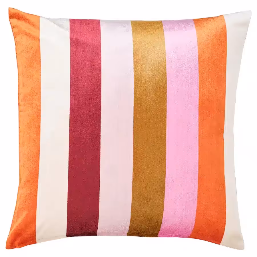 کاور کوسن ایکیا VATTENVAN صورتی/راه‌ راه، 50x50 سانتی‌متر