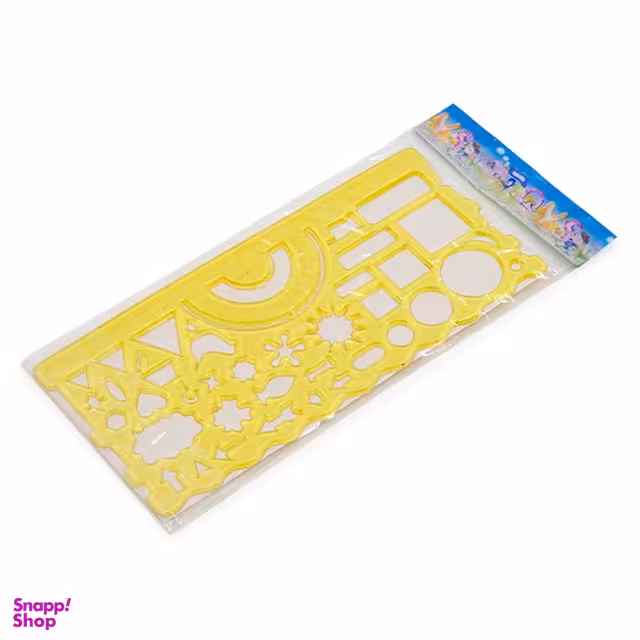 شابلون طرح اشکال مدل A01 رنگ زرد مجموعه 2 عددی