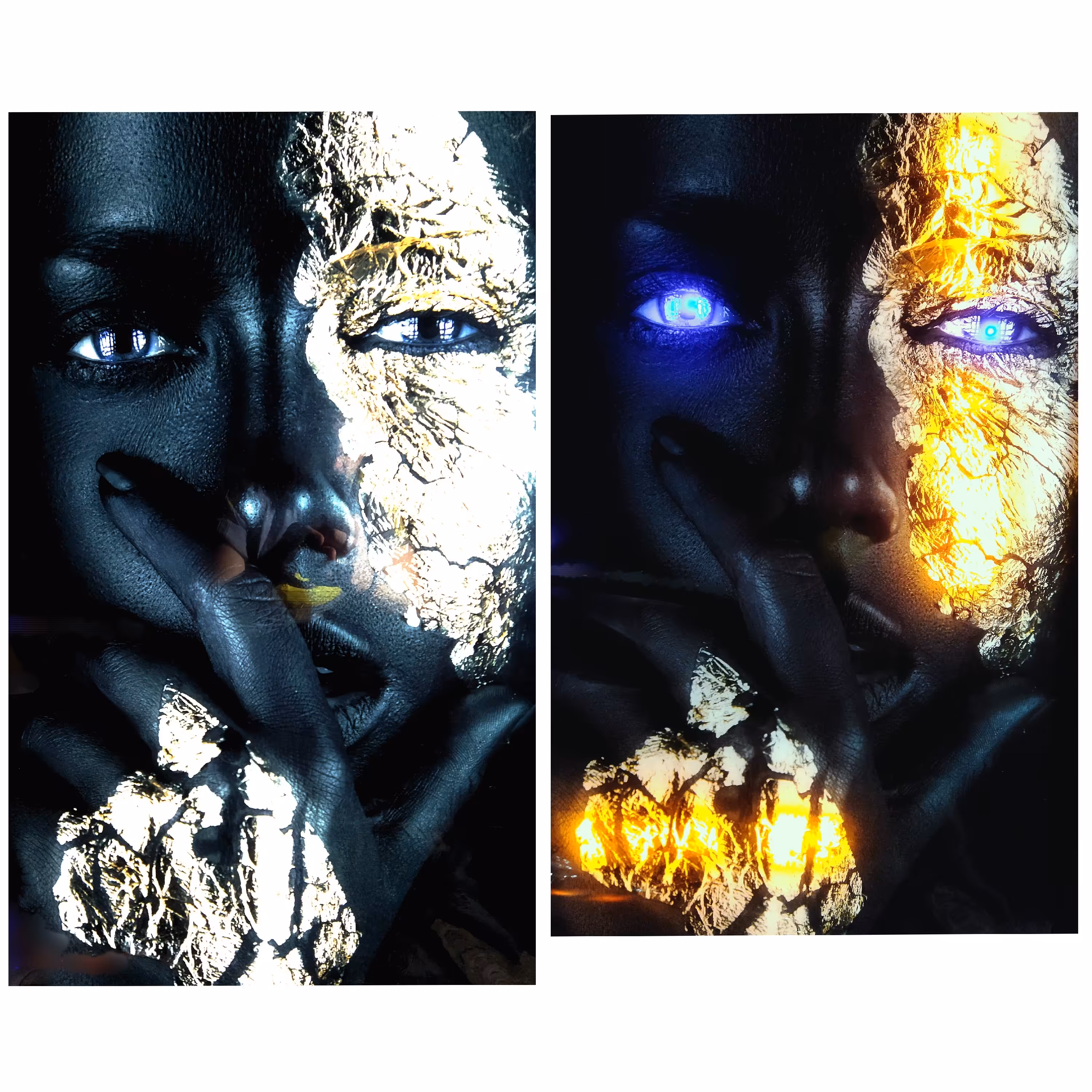 تابلو شب خواب صورت طلایی