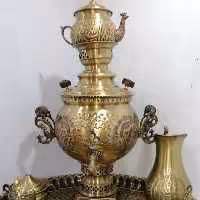 سماور برنجی قلمزنی 3 لیتری 