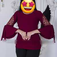 شومیز ساغرآستین گیپور آستین کلوش زنانه
