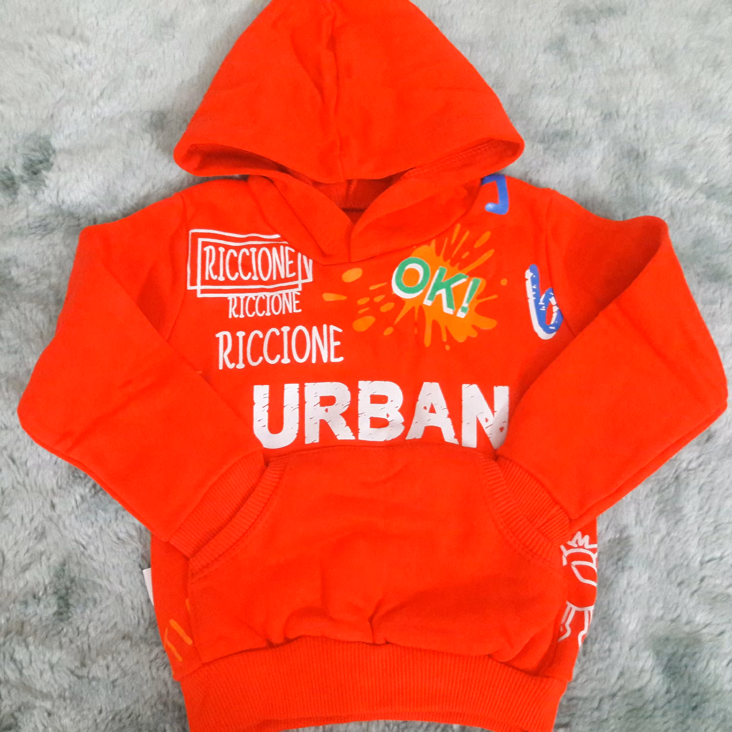 هودی اسپرت اعلا URBAN قرمز و صورمه ای کیفیت بسیار عالی مناسب فصل سرد، هودی بچگانه 