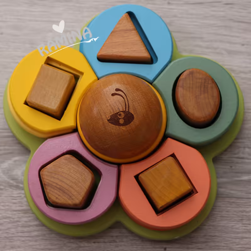 پازل چوبی اشکال طرح کرم شب تاب اوپس Oops