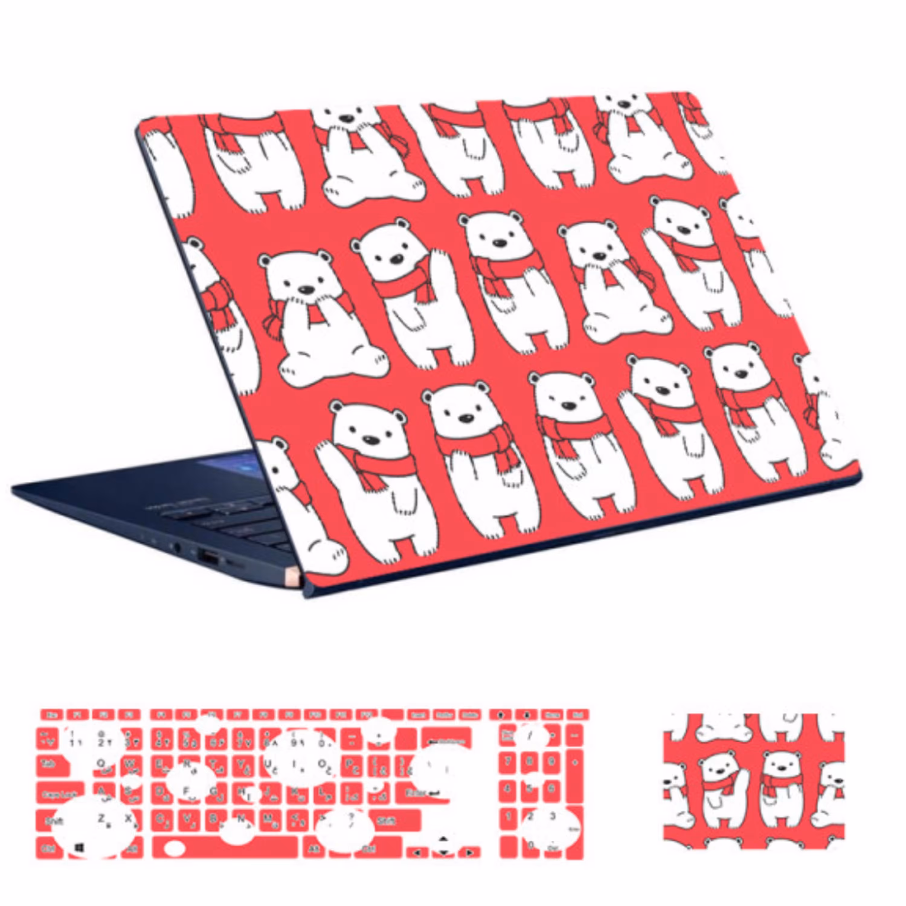 استیکر لپ تاپ و کیبورد طرح خرس