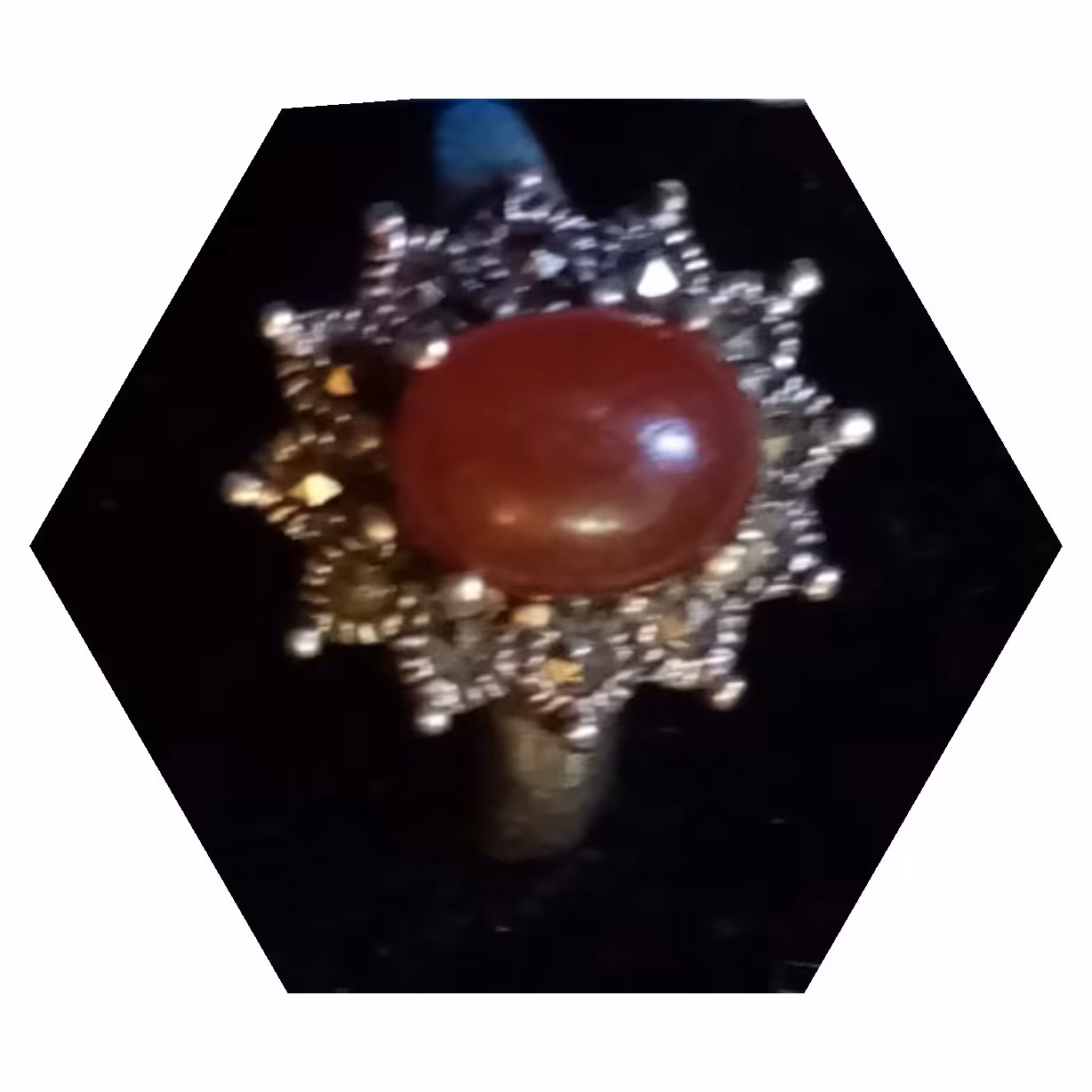 انگشتر نقره عقیق قرمز زنانه کد37