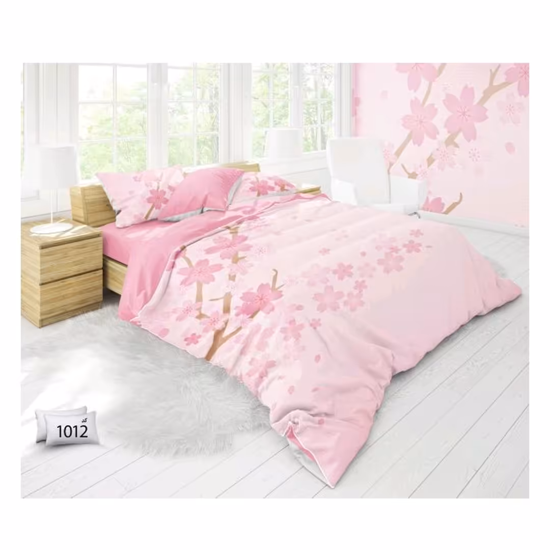 رو تختی سه بعدی  دو نفره  6 تکه شامل یک عدد لحاف و یک عدد ملحفه دور کشدار و چهار عدد رو بالشی 
سایز لحاف 220  و 240 فیکس