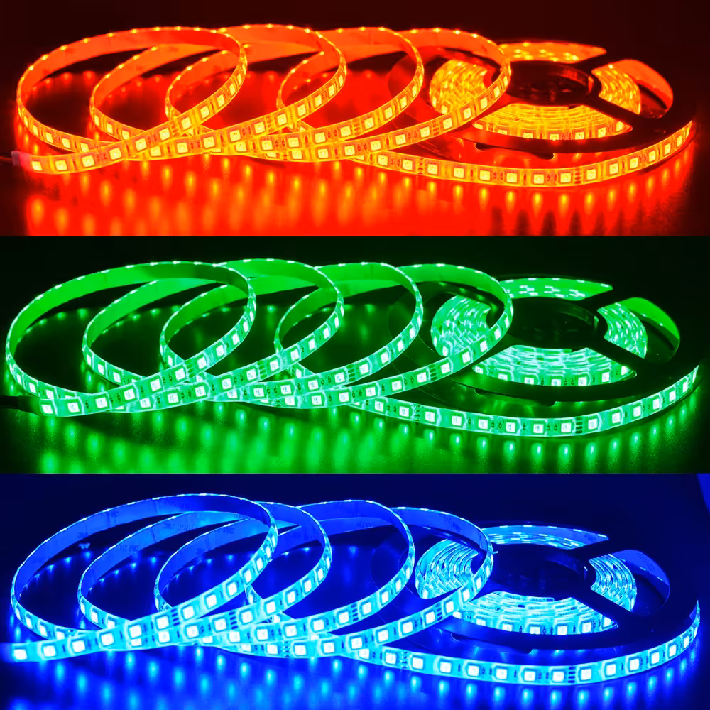 آره جی بی RGB نواری روکش رزین پشت چسب دار مناسب نور پردازی گیمینگ و دکوراسیون داخلی منازل و محل کار 