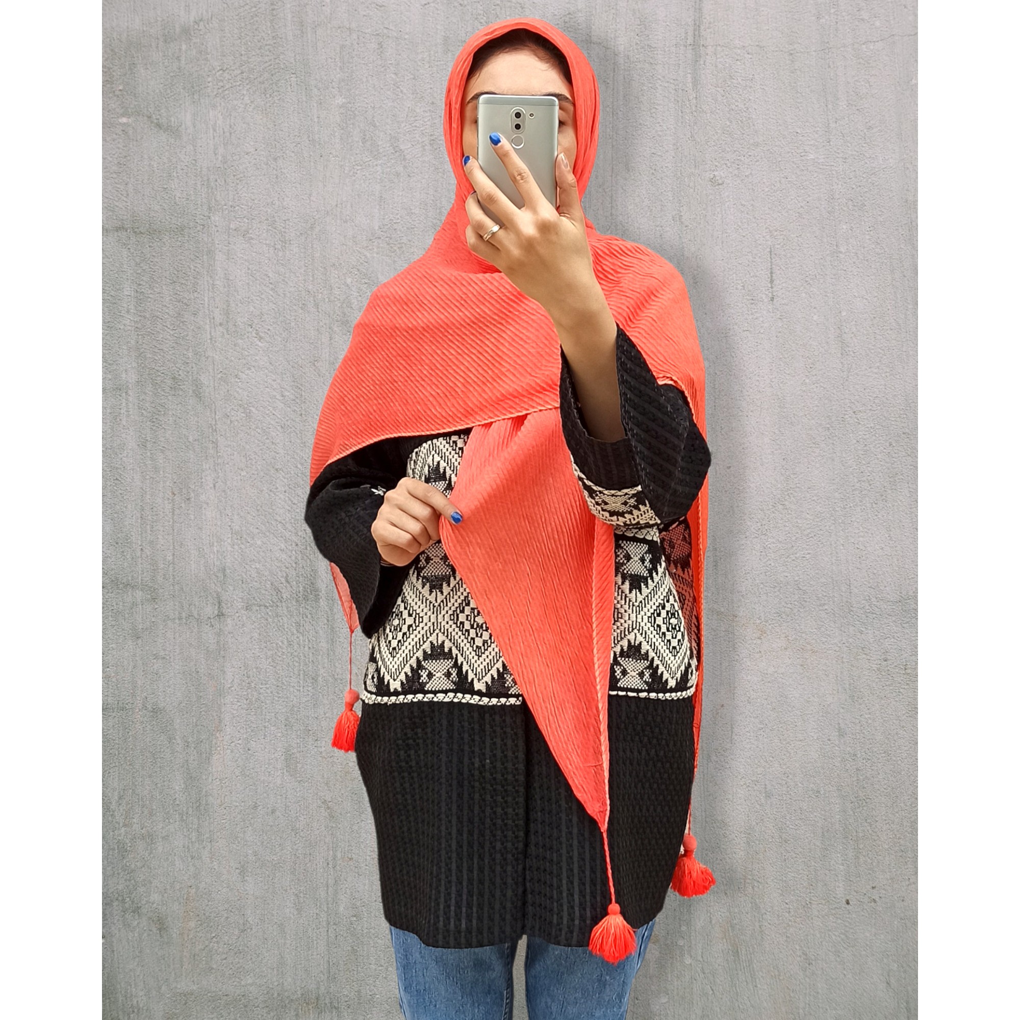 روسری پلیسه ساده وارداتی