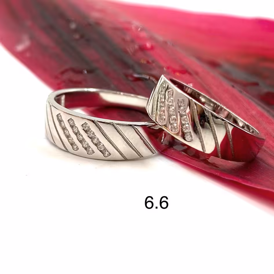 حلقه ست نقره  با آبکاری رادیوم با عیار 924 با 6،6