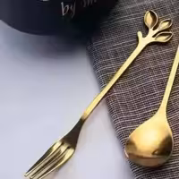 چنگال 6تایی برگ طلایی