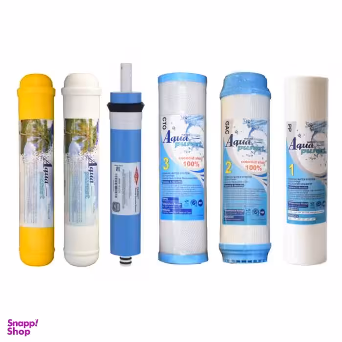 فیلتر دستگاه تصفیه کننده آب آکوا پیورست مدل PAC-NEW06 بسته 5 عددی + فیلتر فیلمتک مدل 001