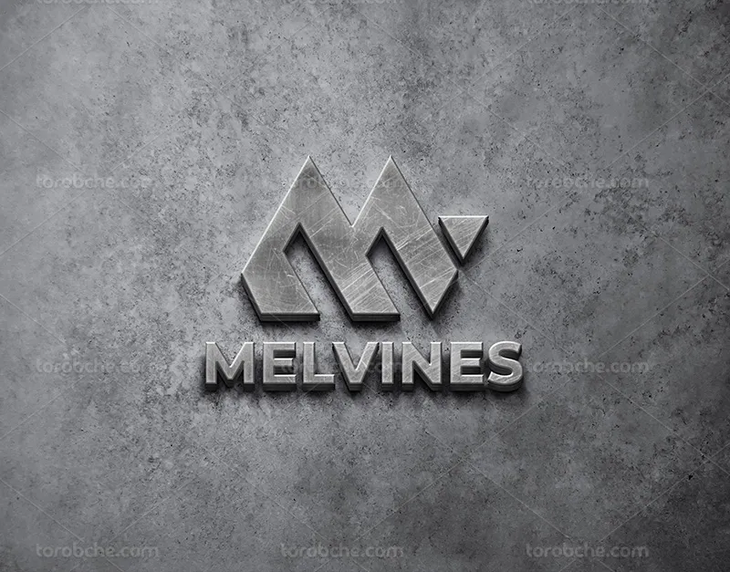 موکاپ لایه باز لوگوی فلزی 3D | گرافیک با طعم تربچه