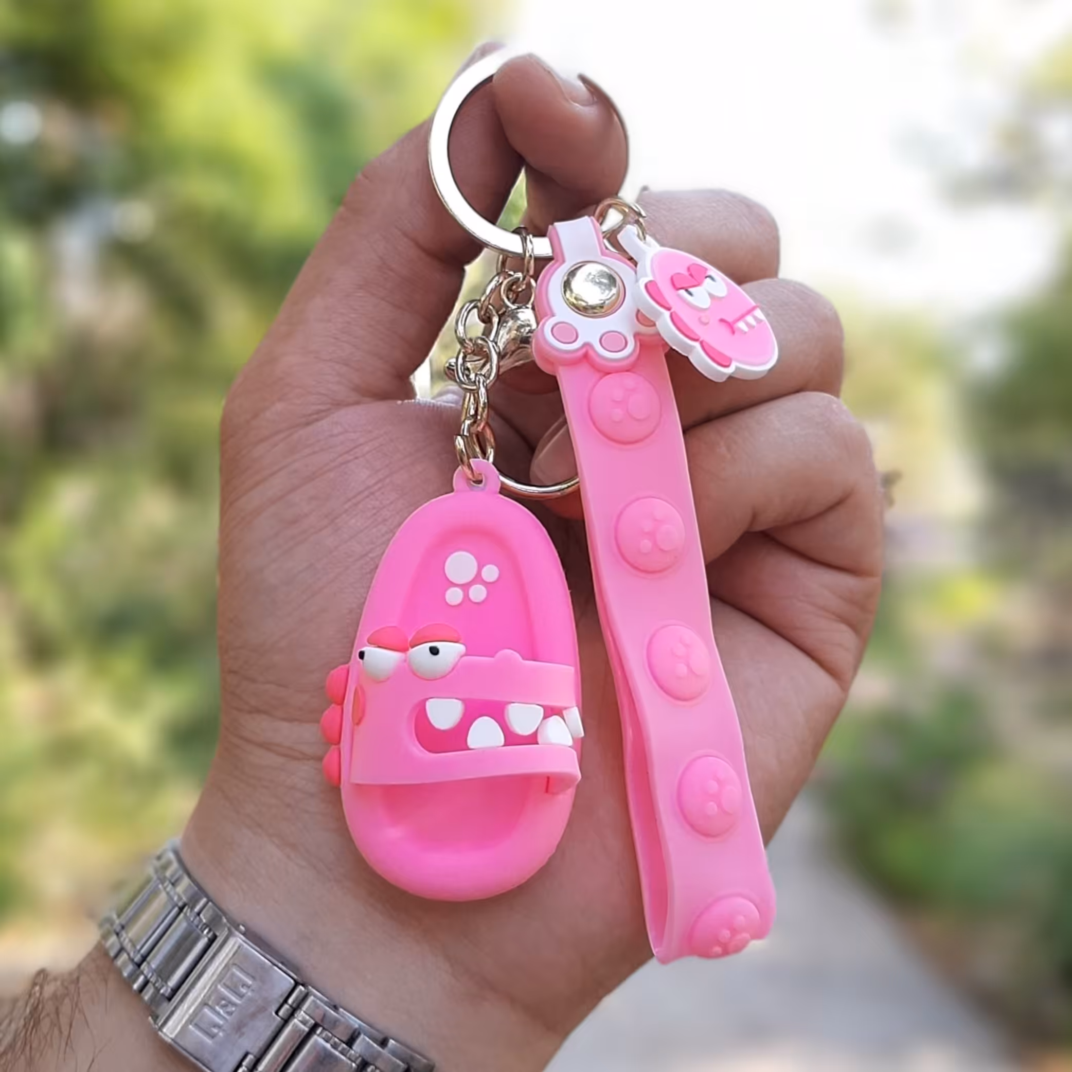 جاسوئیچی سیلیکونی اورجینال دمپایی مدل تمساح صورتی