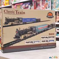 اسباب بازی قطار باطری خور  صدادار متحرک وارداتی سه واگنه 