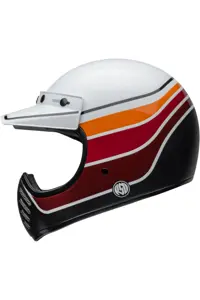 کلاه کاسکت موتورسیکلت سفید MOTO 3 RSD SADDLEBACK که ایمنی موتور سیکلت سیاه است Bell
